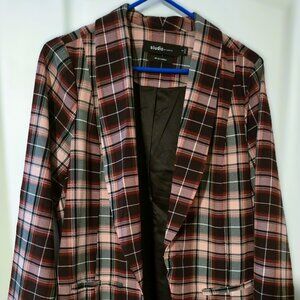 Torrid Studio Pink Plaid Blazer Size 1